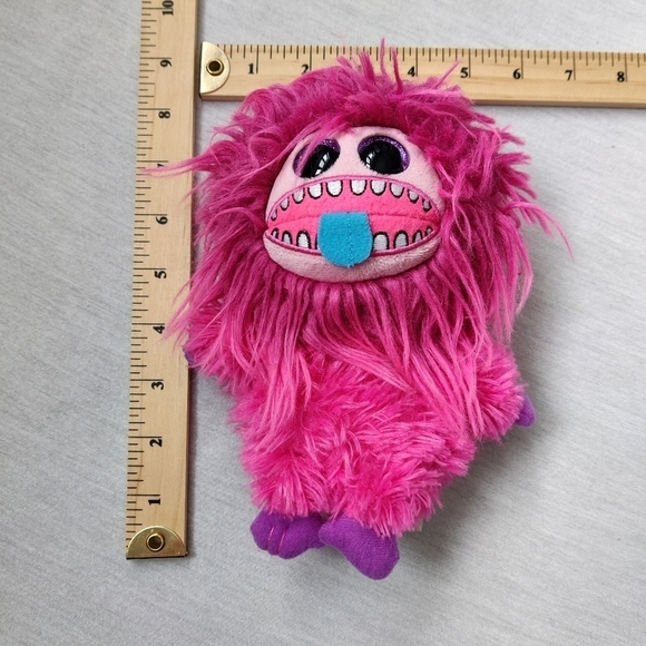 TY Beanie Boo Frizzys Zeezee The Monster 15 Cm Tall Pink Plush - Picture 4 of 4